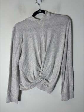 MONROE Light Gray Long Sleeve Hooded Pull Over Sz M